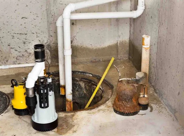 Basement sump pump installation